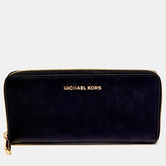 MICHAEL Kors Jet Set Travel Continental Wallet black bag New - Picture 2 of 14
